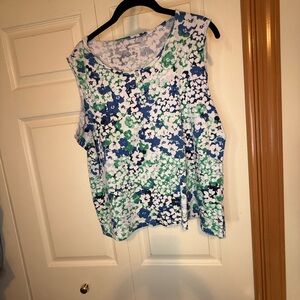 *Croft and Barrow Green/Blue/White Tank - XL